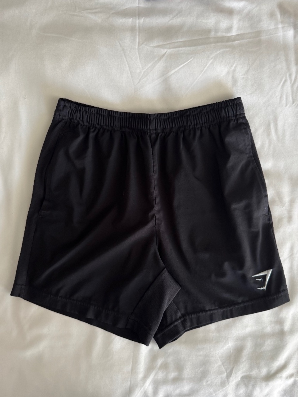Gymshark | Embroidered Logo Crest Athletic Shorts (Black) - Small